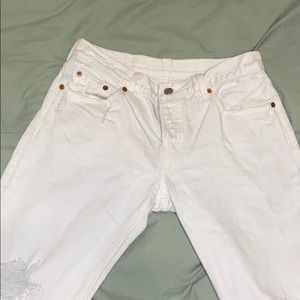 Levi’s ripped white 501 CT jeans